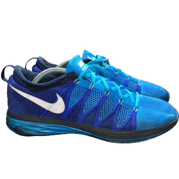 Nike Other - Nike Flyknit Lunar 2 Athletic Running Sneakers Vivid Blue Men's Size 11.5
